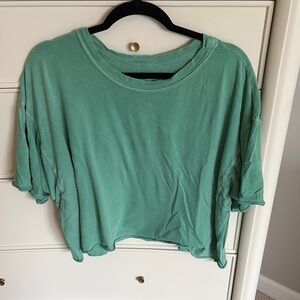 Free People Movement Green Relaxed Green Crop Tee